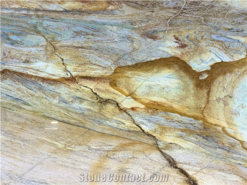 Macaubas Illusion Gold Brazilian Polished Quartzite Slabs