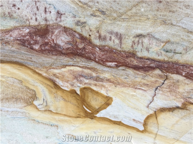 Macaubas Illusion Gold Brazilian Polished Quartzite Slabs