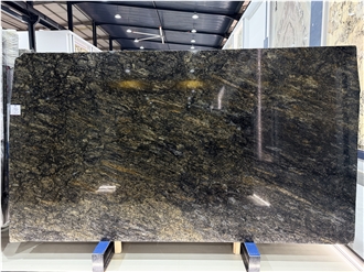 Metalicus Polished Brazil  Granite With Gold Veins Slabs