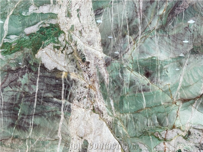 Moldavite Crystal Green Quartzite Slabs For Wall-Cladding