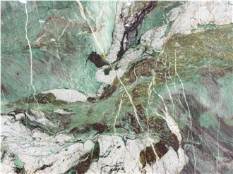 Moldavite Crystal Green Quartzite Slabs For Wall-Cladding