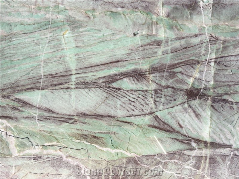 Moldavite Crystal Green Vivid Polished Quartzite Slabs