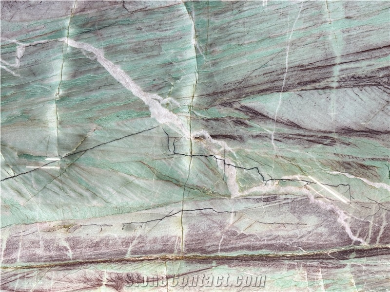 Moldavite Crystal Green Vivid Polished Quartzite Slabs