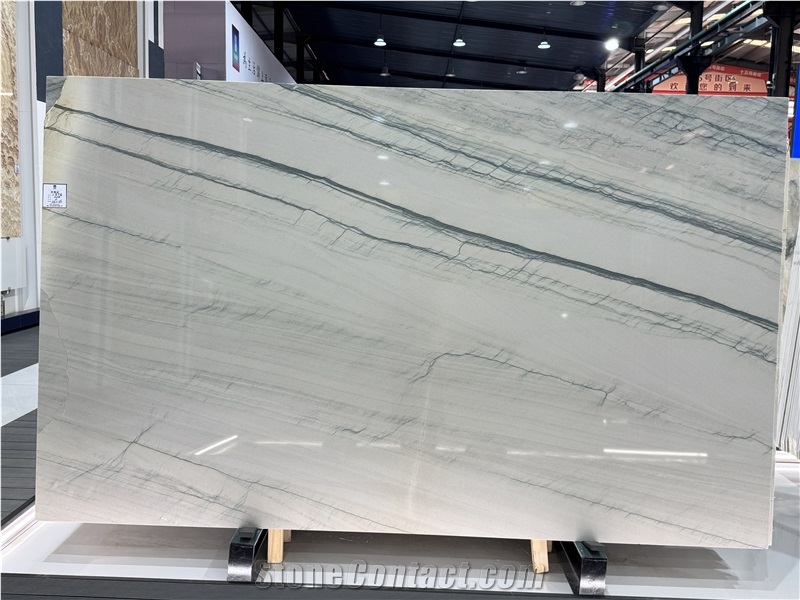 Perla White Quartzite Slabs For Interior Floor Decorative