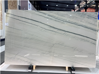 Perla White Quartzite Slabs For Interior Floor Decorative