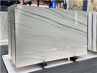 Perla White Quartzite Slabs For Interior Floor Decorative