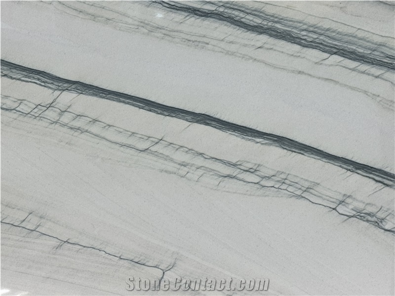 Perla White Quartzite Slabs For Interior Floor Decorative