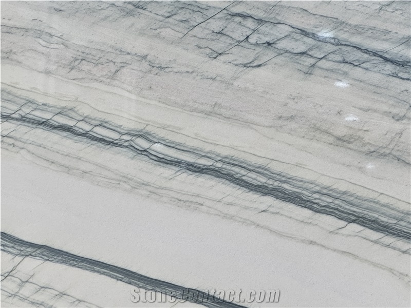 Perla White Quartzite Slabs For Interior Floor Decorative