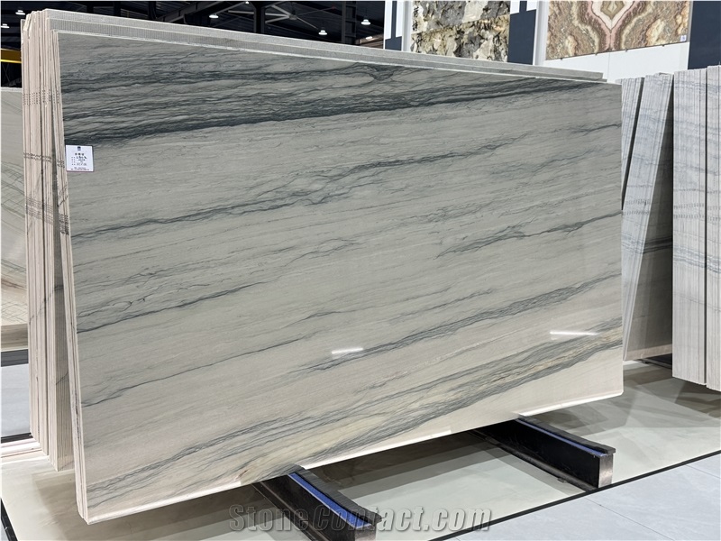 Perla White Quartzite With Green Veins Quartzite Slabs