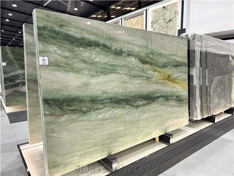 Royal Emerald Green Canyon Brazil Luxurious Quartzite Slabs