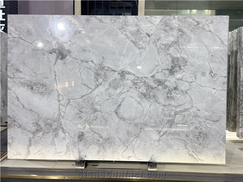 Super White Brazil Polished Quartzite Slabs For Wall-Cladding