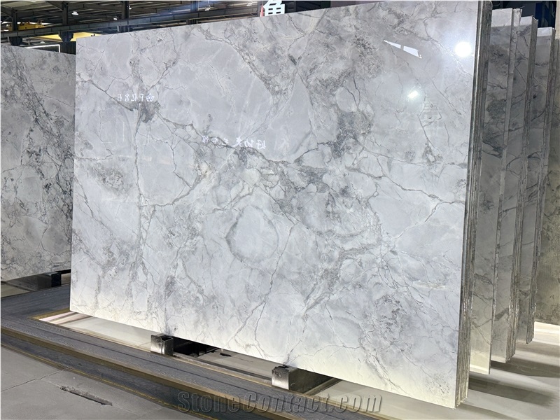 Super White Brazil Polished Quartzite Slabs For Wall-Cladding