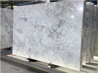 Super White Brazil Polished Quartzite Slabs For Wall-Cladding