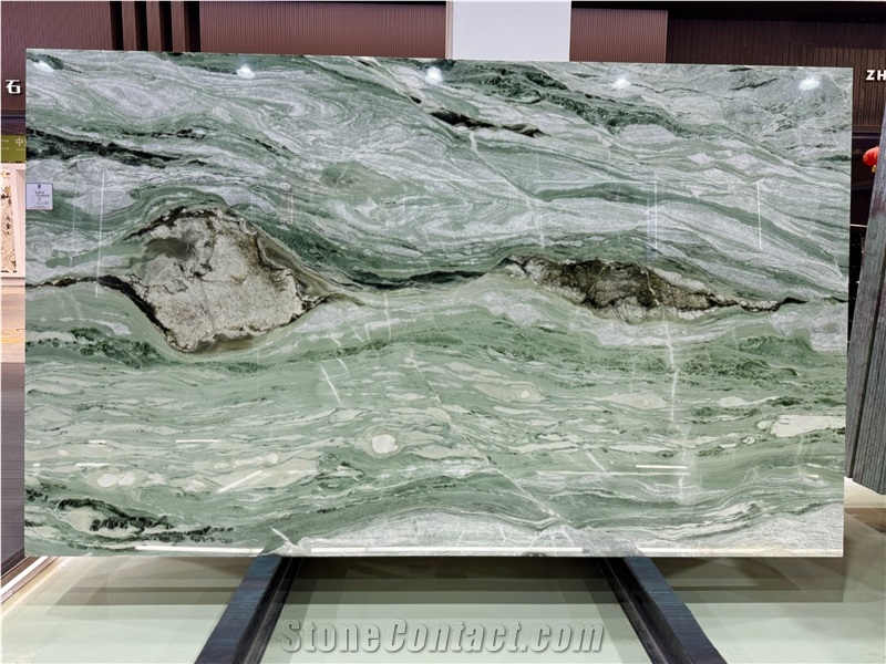 Victoria Green Grand Pattern Marble Slabs For Decorative