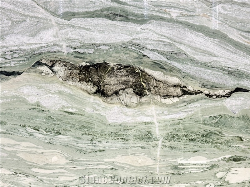 Victoria Green Grand Pattern Marble Slabs For Decorative