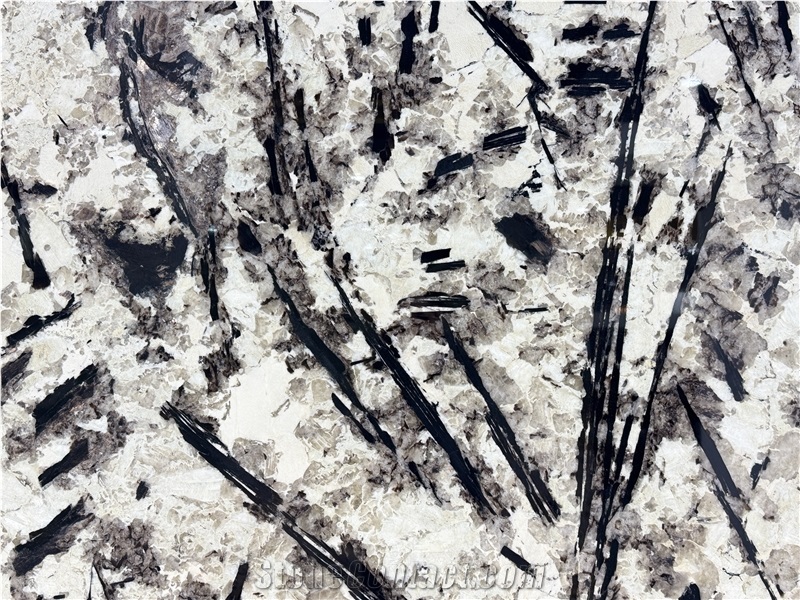 White Pandora Long Crystal Granite Slabs For Home Decorative
