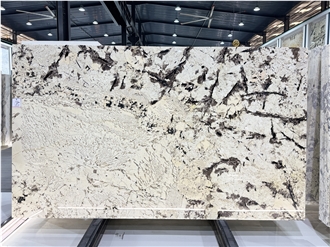 White Splash Feathered Crystal Brazil Polished Granite Slabs