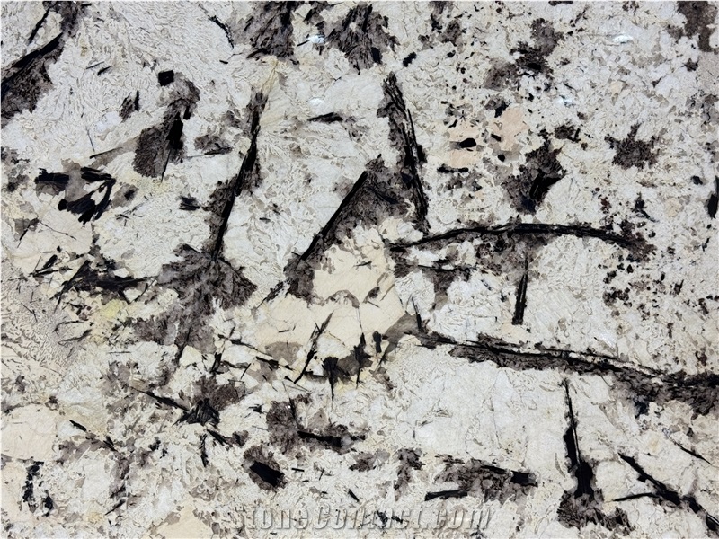 White Splash Feathered Crystal Brazil Polished Granite Slabs
