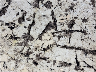 White Splash Feathered Crystal Brazil Polished Granite Slabs