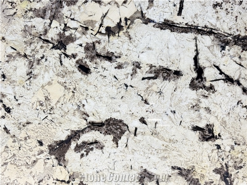 White Splash Feathered Crystal Brazil Polished Granite Slabs