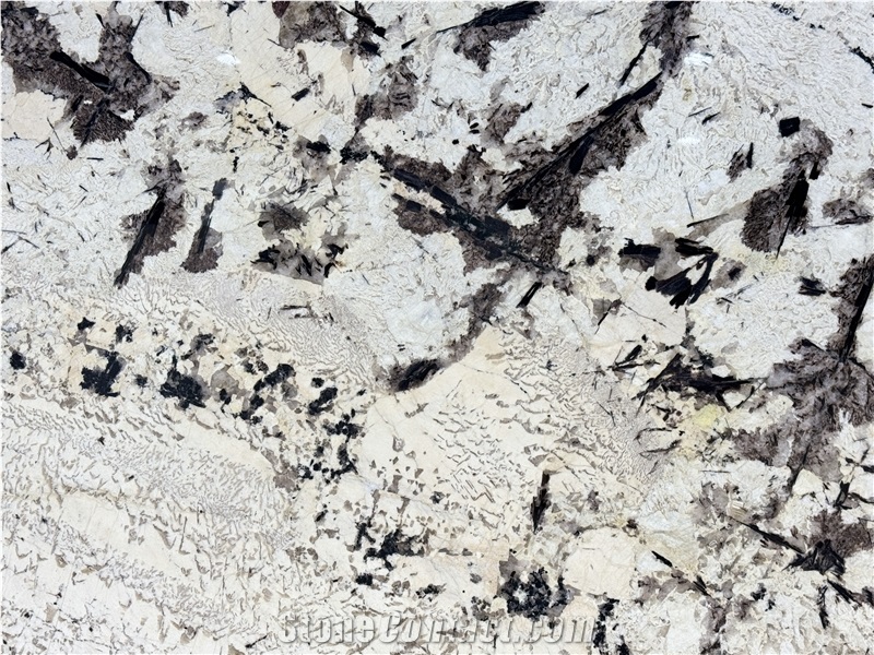 White Splash Feathered Crystal Brazil Polished Granite Slabs