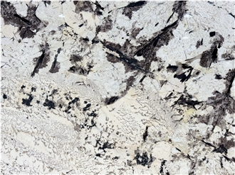 White Splash Feathered Crystal Brazil Polished Granite Slabs
