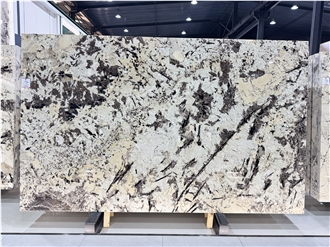 White Splash Feathered Crystal Brazilian Granite Slabs
