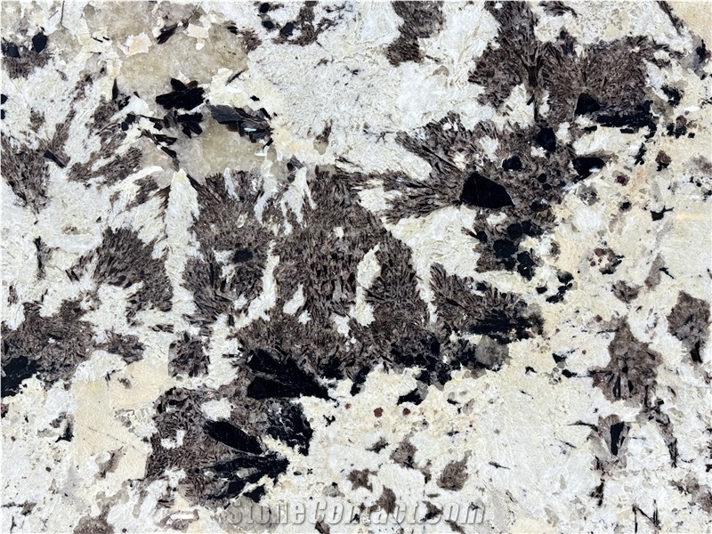 White Splash Feathered Crystal Brazilian Granite Slabs