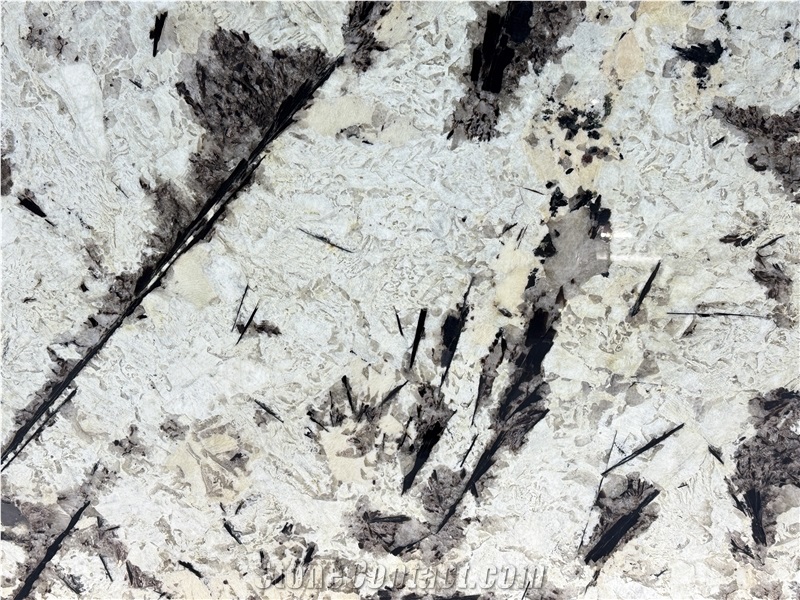 White Splash Feathered Crystal Brazilian Granite Slabs