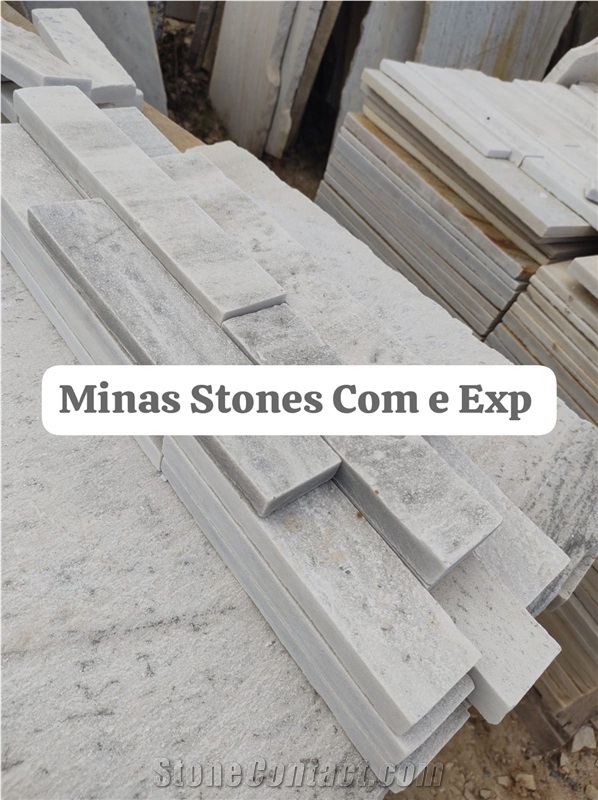 Sao Tome White Quartzite Stripped Tiles