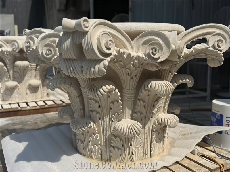 Italy Pietra Di Vicenza Limestone Roman Corinthian Columns