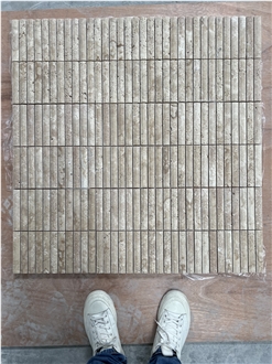 Beige Travertine Mosaic Convex Surface Mosaic Tiles