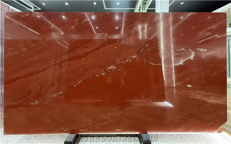 High-End Natural Red Fusion Quartzite Slabs