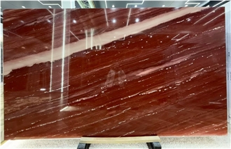 High-End Natural Red Fusion Quartzite Slabs