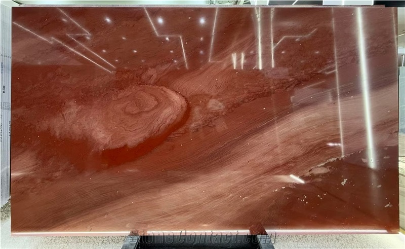 High-End Natural Red Fusion Quartzite Slabs