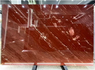 High-End Natural Red Fusion Quartzite Slabs