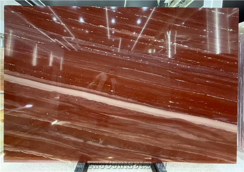 High-End Natural Red Fusion Quartzite Slabs