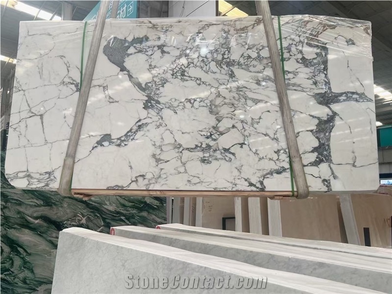 Polished  Arabescato White Marble  Slabs Wall Tile