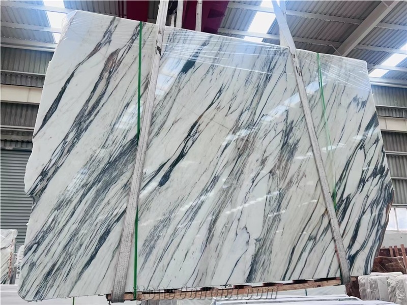 Polished  Arabescato White Marble  Slabs Wall Tile