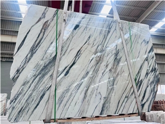 Polished  Arabescato White Marble  Slabs Wall Tile