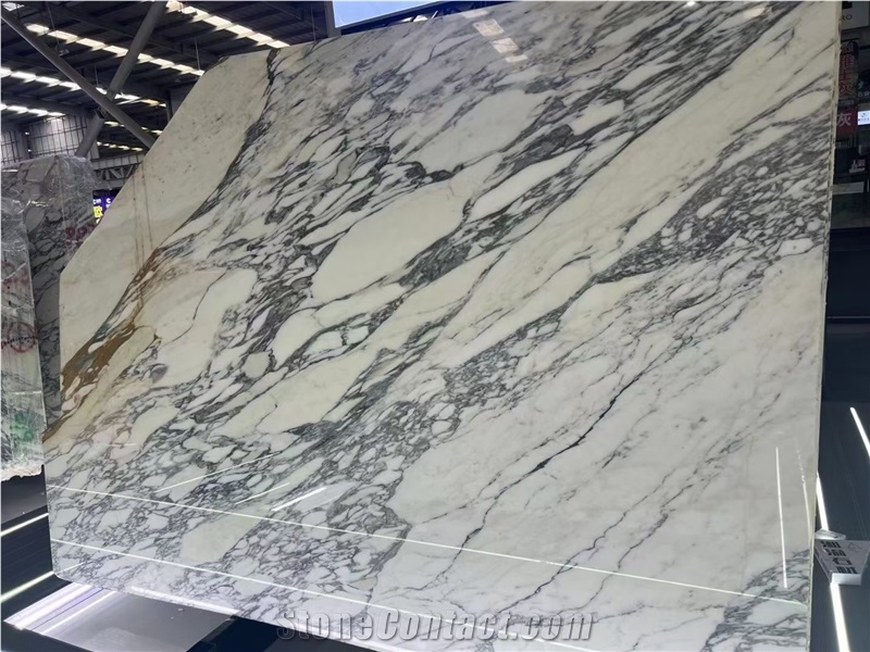 Polished  Arabescato White Marble  Slabs Wall Tile