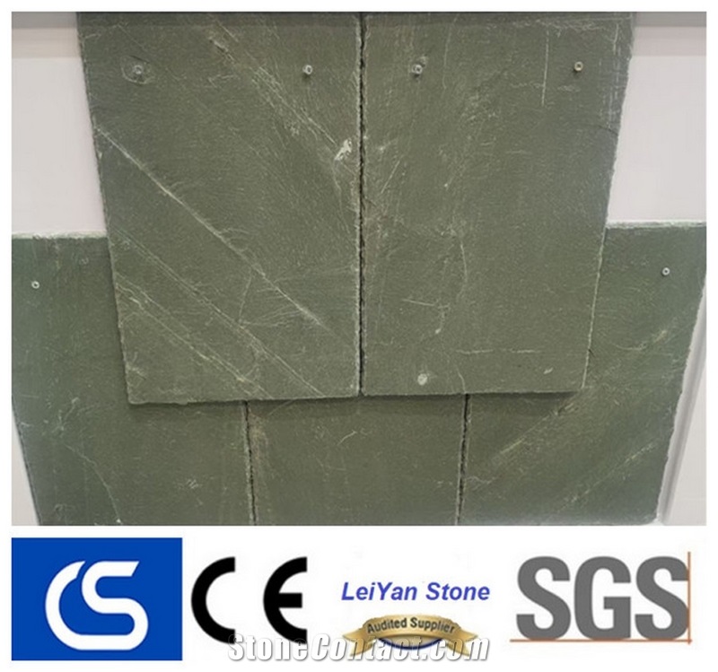 Natural Green Roofing Slate Tiles Stone  Roof Tiles