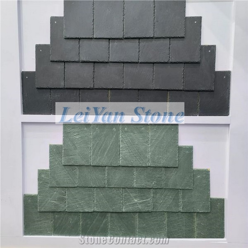 Natural Green Roofing Slate Tiles Stone  Roof Tiles
