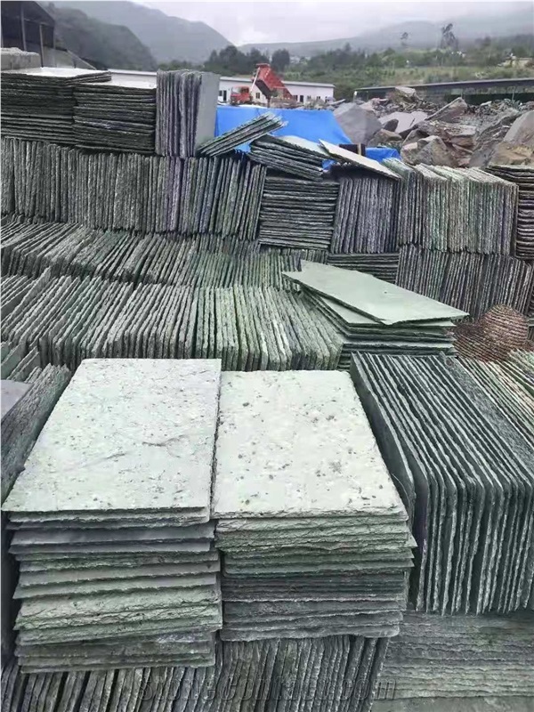 Natural Green Roofing Slate Tiles Stone  Roof Tiles