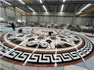 Big Waterjet Marble Floor Medallions Dia 15Meter Polished