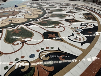 Big Waterjet Marble Floor Medallions Dia 15Meter Polished