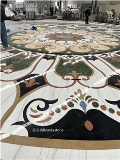 Big Waterjet Marble Floor Medallions Dia 15Meter Polished