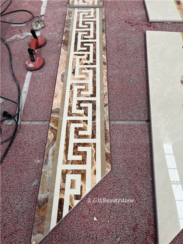 Luxury House Water Jet Marble Pattern Floor Trim Border Line
