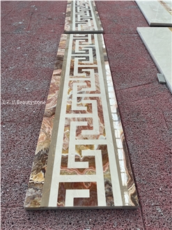 Luxury House Water Jet Marble Pattern Floor Trim Border Line