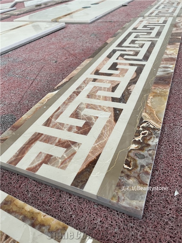 Luxury House Water Jet Marble Pattern Floor Trim Border Line